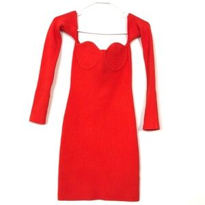 Helmut Lang Vibrant contour ribbed knit mini  Dress XS size